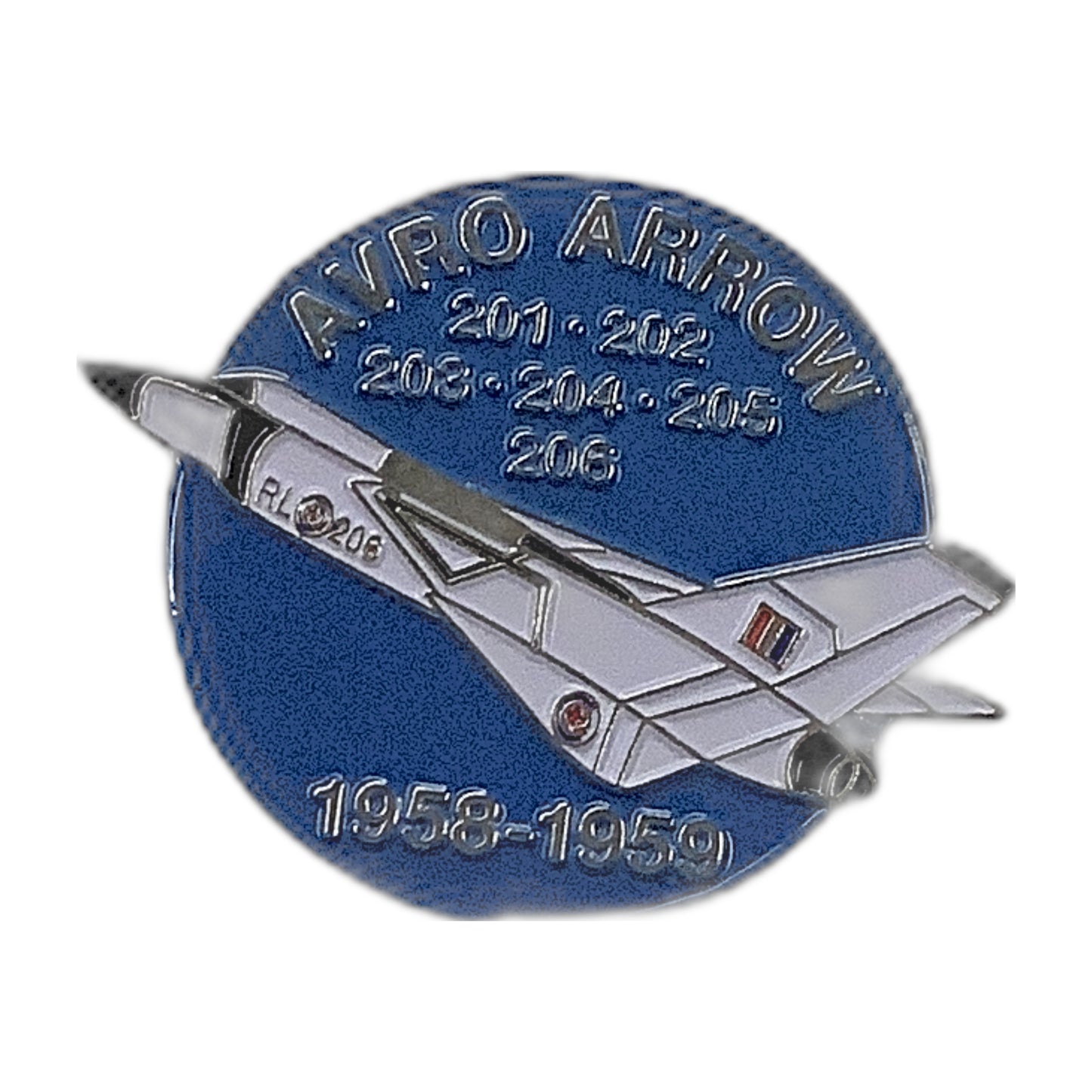 Avro Arrow Blue Circle Pin